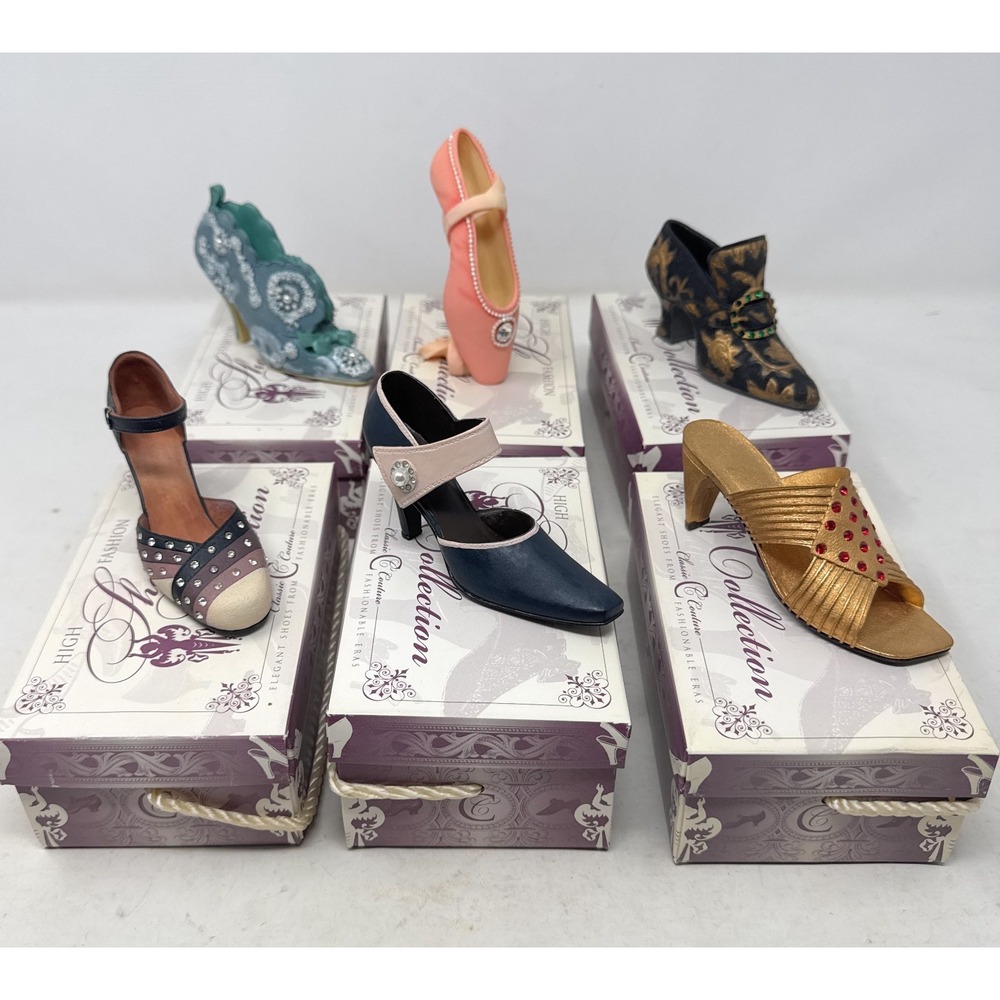 Classic Couture Fashion Shoe Mini Figurine Lot of 6